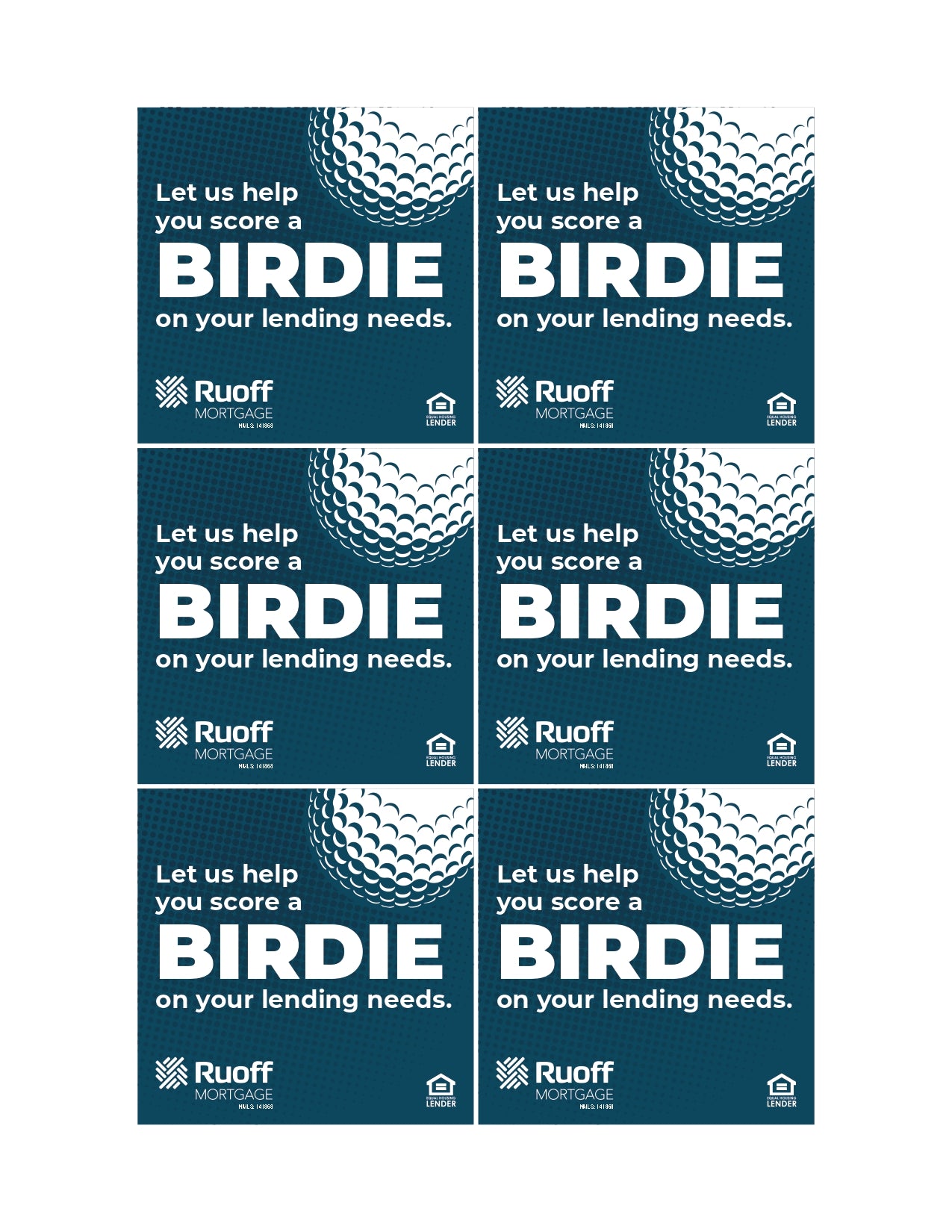 Rubber “Birdie” Golf Ball Duck (Packs of 25)